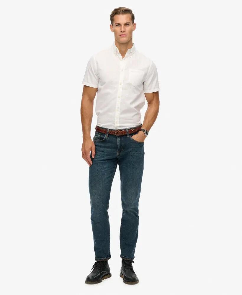 superdry Camicia City Cotton Linen manica corta cotone/lino - OPTIC WHITE 3/5