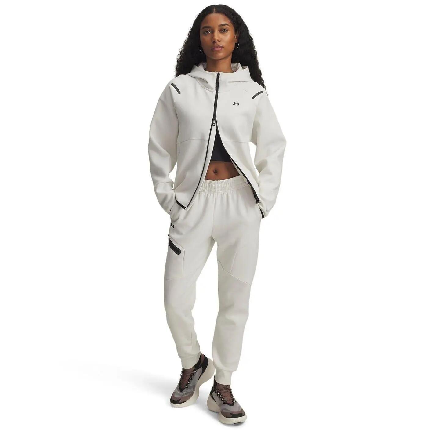 Womens/Ladies Unstoppable Two Tone Sweat Jacket (Off White) 4/4