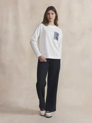 T-shirt manches longues Femme - Sportswear - OLYRATEE - Bleu marine