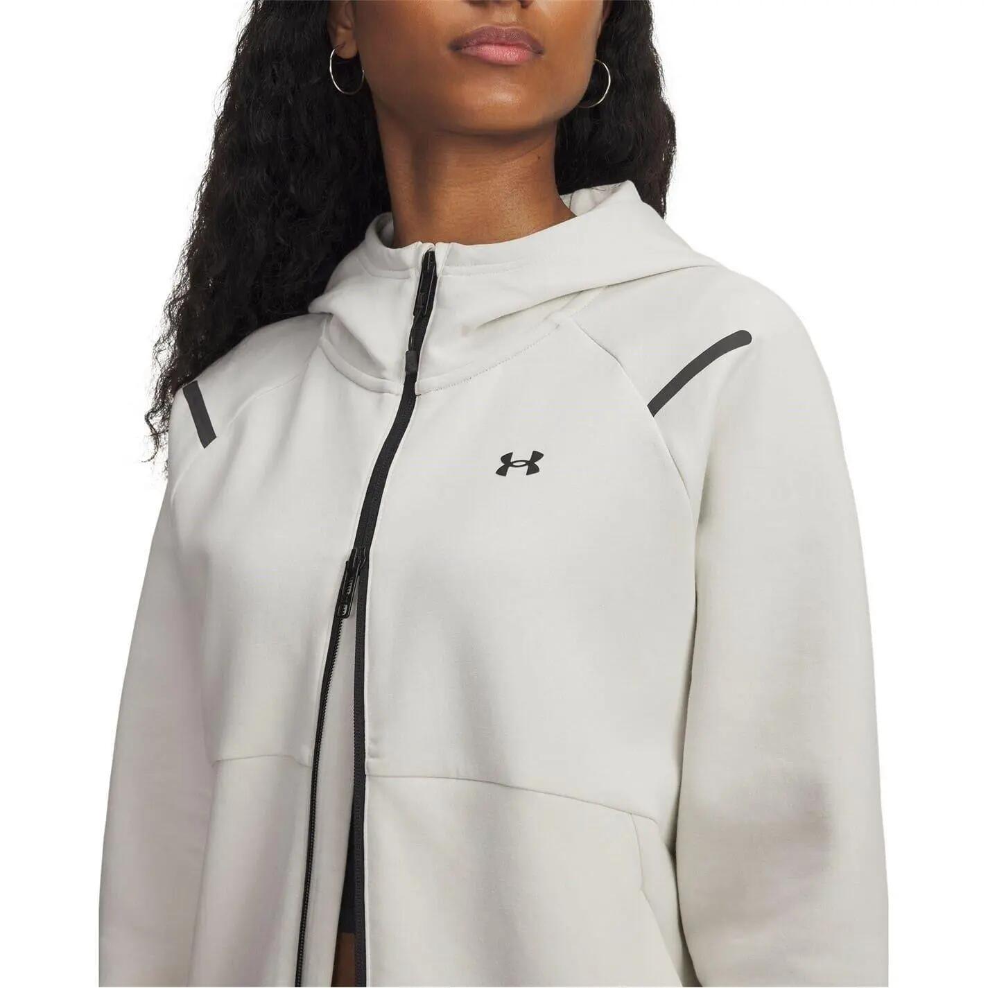Womens/Ladies Unstoppable Two Tone Sweat Jacket (Off White) 3/4