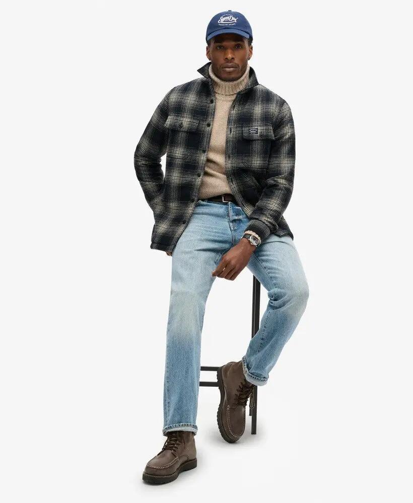 superdry Wool Miller Overshirt en laine - Over Ombre Navy 4/7