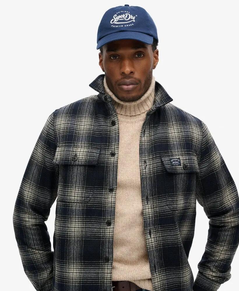 superdry Wool Miller Overshirt en laine - Over Ombre Navy 3/7