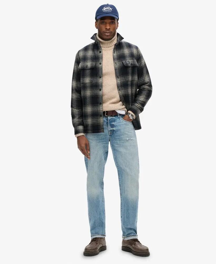 superdry Wool Miller Overshirt en laine - Over Ombre Navy 2/7