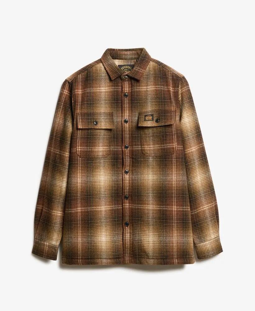 superdry Wool Miller Overshirt in misto lana con fodera borg 6/6