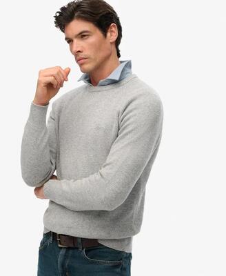 superdry Wool Blend Jumper – maglione in misto lana grigio