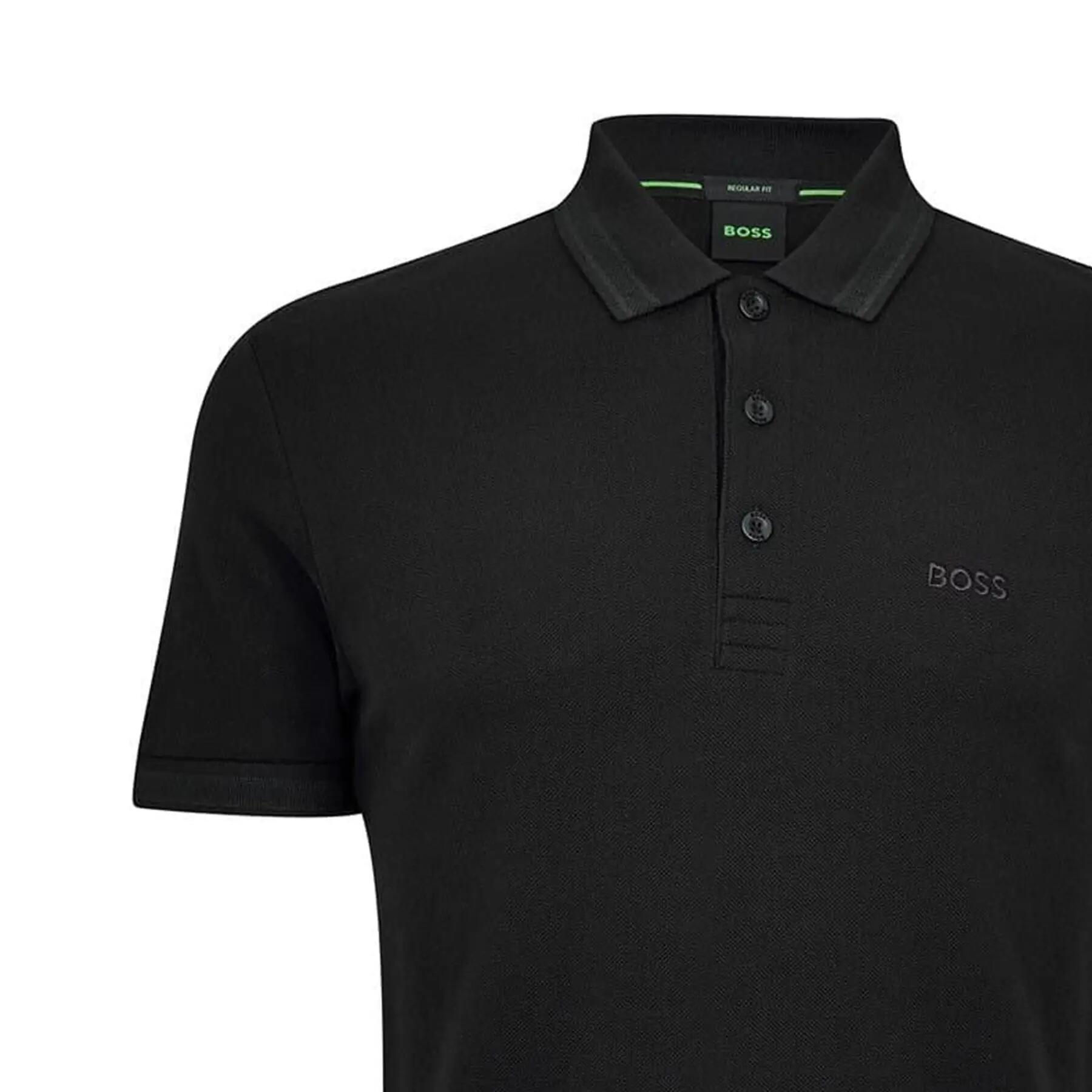 Mens Paddy Contrast Tipped Polo Shirt (Solid Black) 3/3