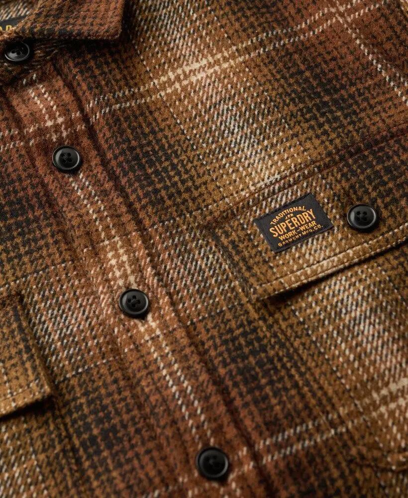 superdry Wool Miller Overshirt in misto lana con fodera borg 5/6