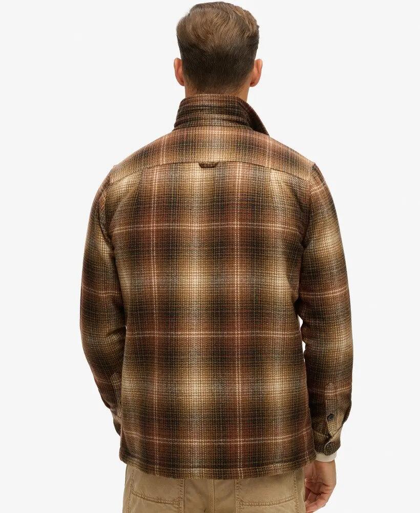 superdry Wool Miller Overshirt in misto lana con fodera borg 4/6