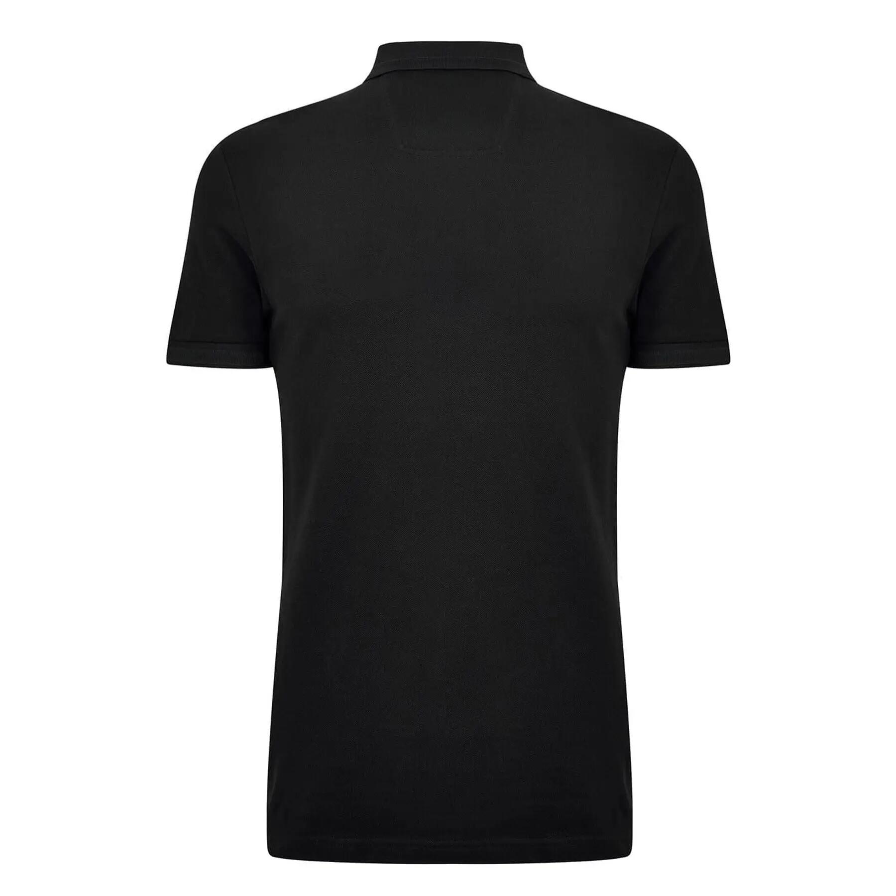 Mens Paddy Contrast Tipped Polo Shirt (Solid Black) 2/3