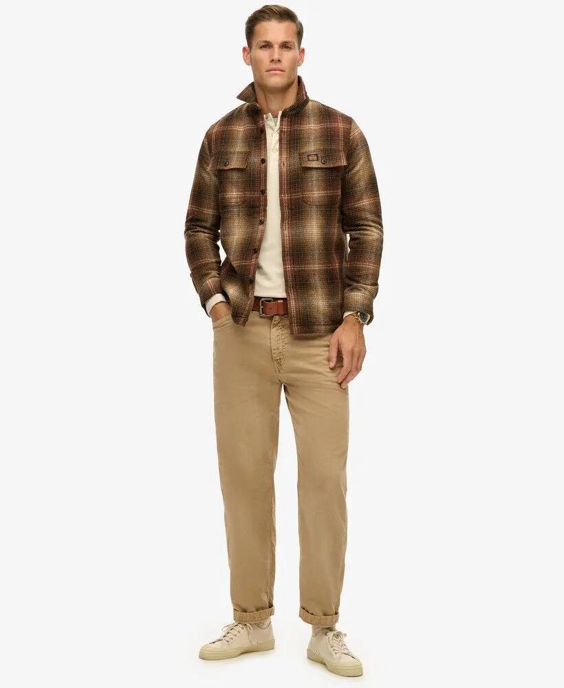 superdry Wool Miller Overshirt in misto lana con fodera borg 2/6