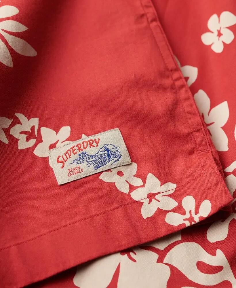 superdry Hawaiian Shirt hombre 30% algodón 70% modal, color SURF SCHOOL RED 5/7