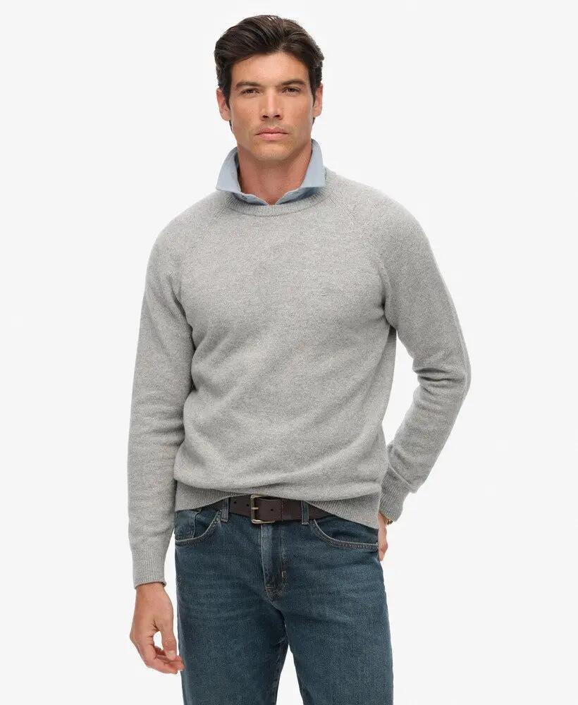 superdry Wool Blend Jumper – maglione in misto lana, grigio 2/6