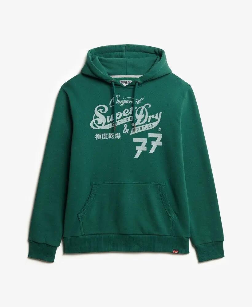 superdry Leather & Boot Co Script sudadera con capucha en mezcla de algodón 6/6