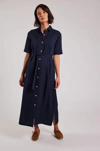 sebago Lyocell Dress - Vestido camisa em lyocell, azul-marinho 6/7