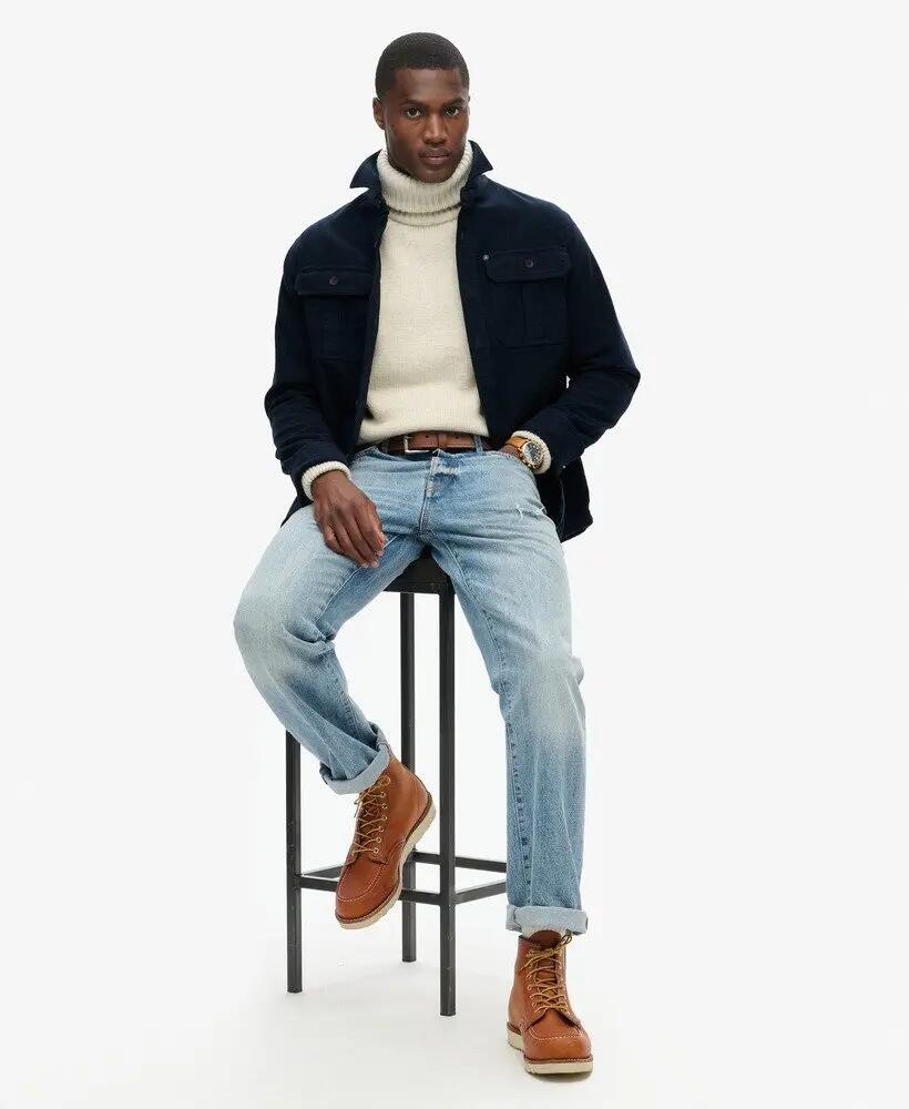 superdry Merchant Cpo Overshirt in cotone - ECLIPSE NAVY 4/6