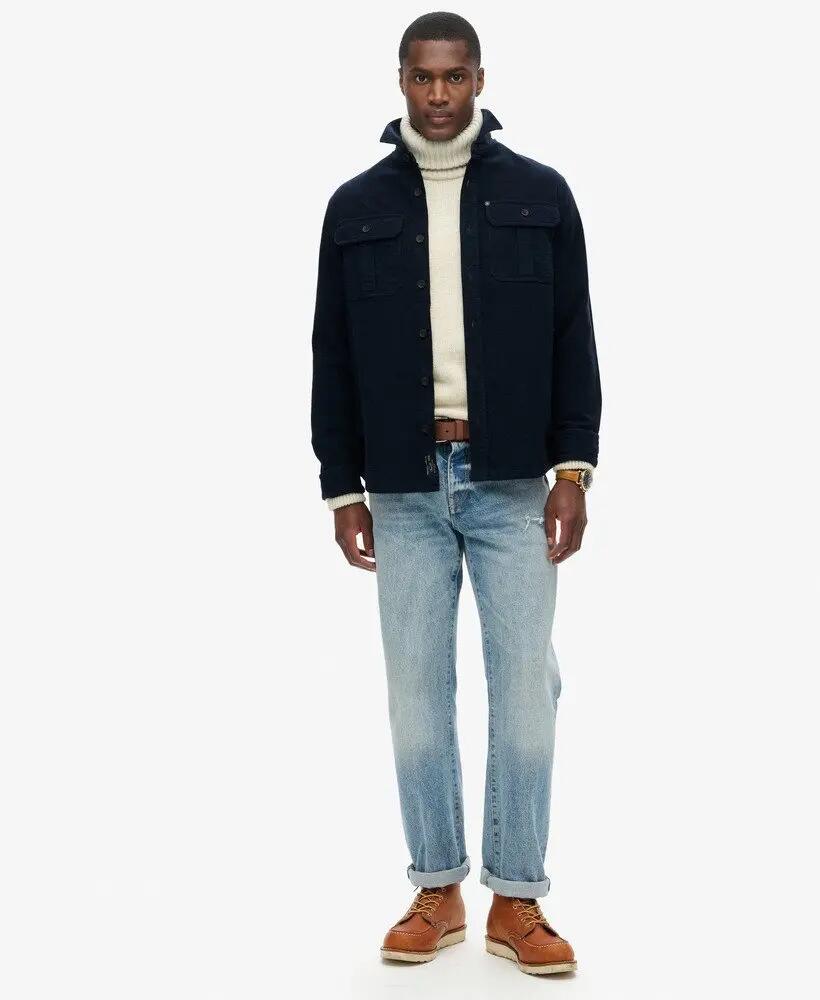 superdry Merchant Cpo Overshirt in cotone - ECLIPSE NAVY 2/6