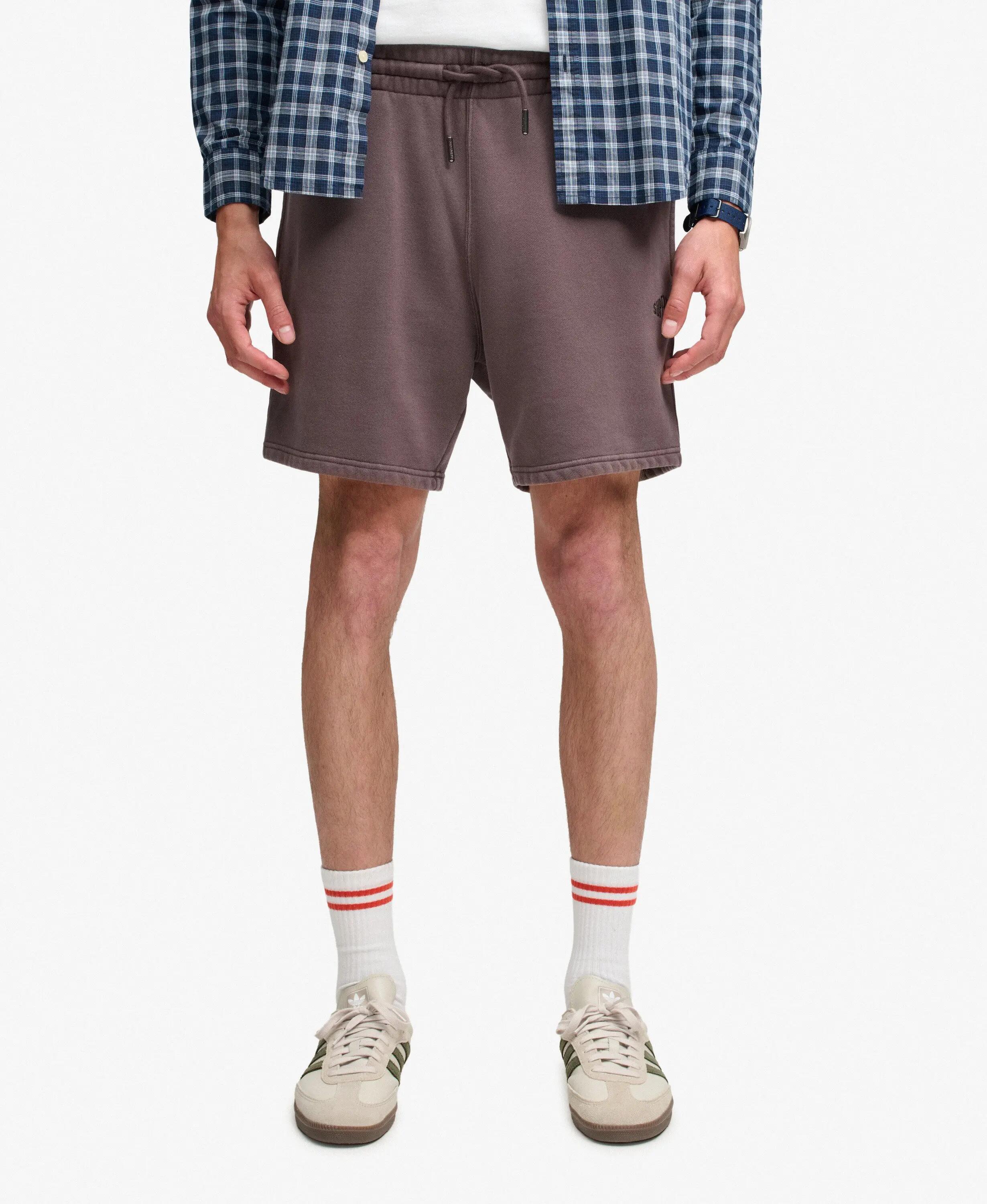 superdry Micro Logo Shorts in cotone riciclato — Shale Dark Grey 3/7