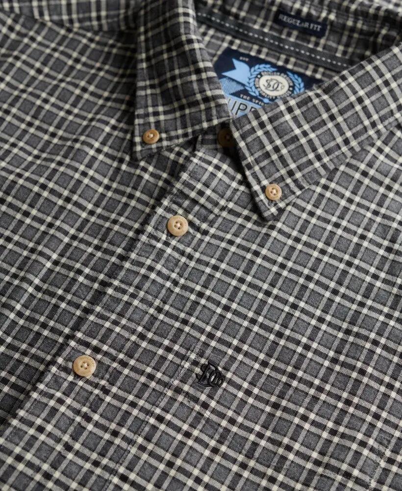 superdry Chemise Premium Check Oxford en coton bio — Charcoal Marl Micro Grid 6/6