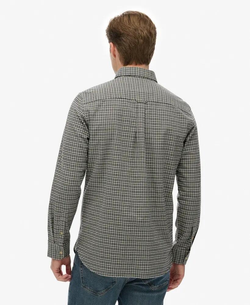 superdry Chemise Premium Check Oxford en coton bio — Charcoal Marl Micro Grid 5/6