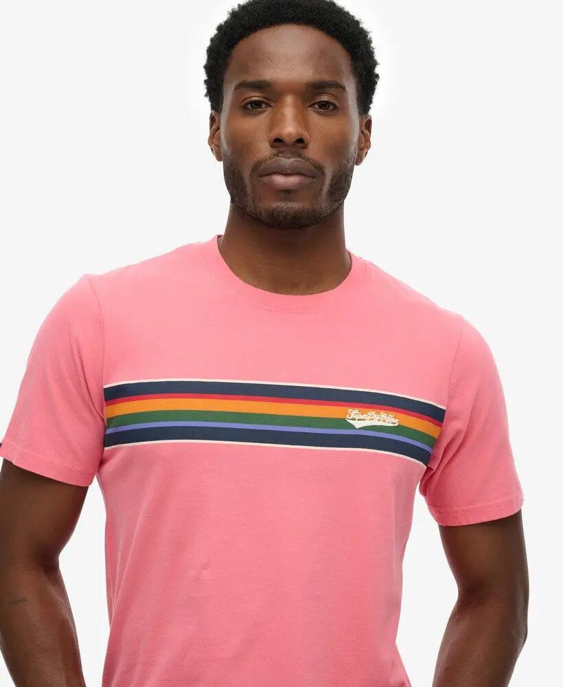 superdry T-shirt Outdoor Stripe Logo Relaxed em algodão biológico 4/5
