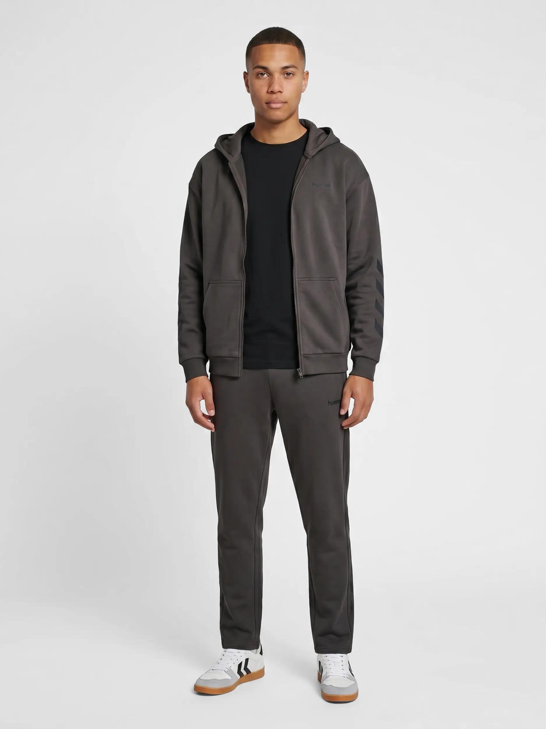 hummel Zip Jacket hmlKEEPER CHEVRON ZIP HOODIE in cotone biologico, SHALE 4/5