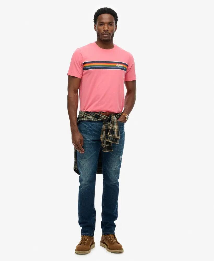 superdry T-shirt Outdoor Stripe Logo Relaxed em algodão biológico 3/5