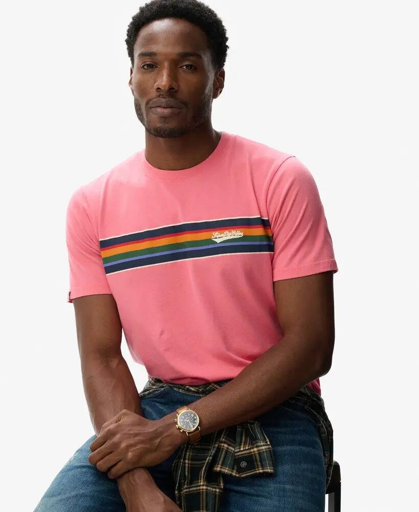 superdry T-shirt Outdoor Stripe Logo Relaxed em algodão biológico 2/5