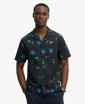 Superdry cabana korte mouwen overhemd met print van biologisch katoen
