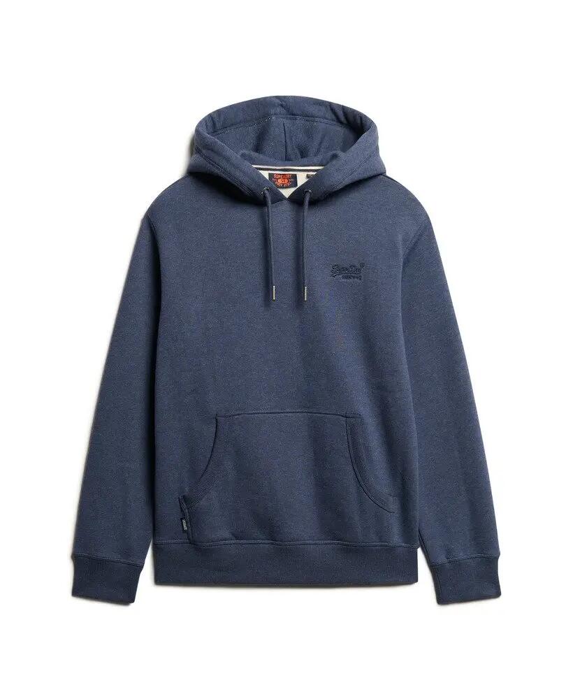 superdry Essential Logo Hoodie – Heritage Navy Marl, katoen en gerecycled 6/6