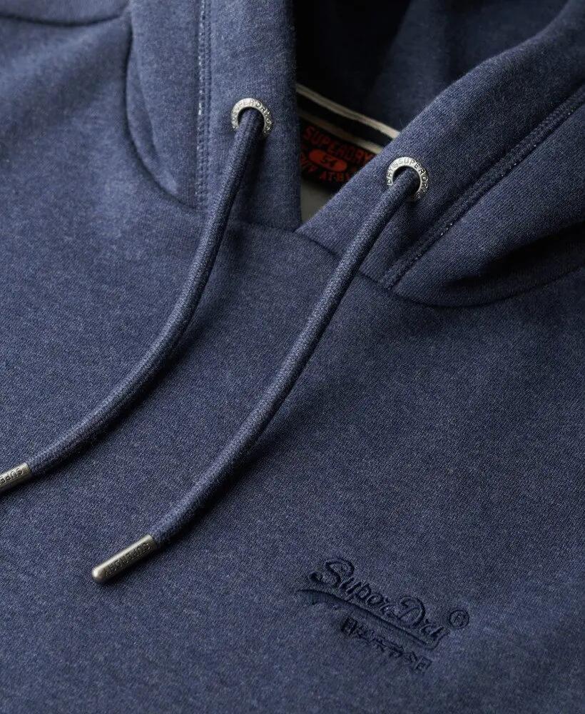 superdry Essential Logo Hoodie – Heritage Navy Marl, katoen en gerecycled 5/6