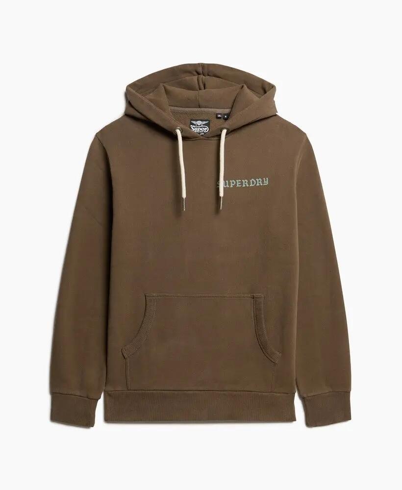 superdry Tattoo Graphic Hoodie van gerecycled katoen Dark Khaki 6/7
