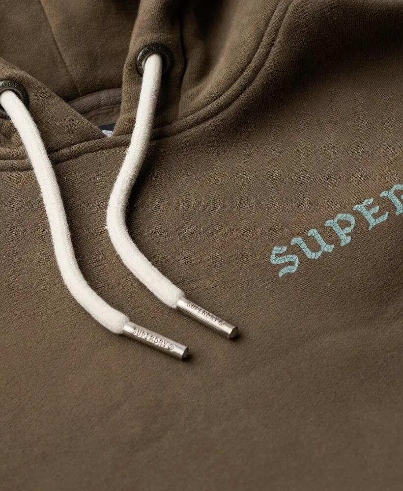 superdry Tattoo Graphic Hoodie van gerecycled katoen Dark Khaki 5/7
