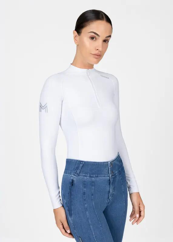 Camiseta Base Manga Larga Mujer Equitación Maximilian Origin Blanco 4/7