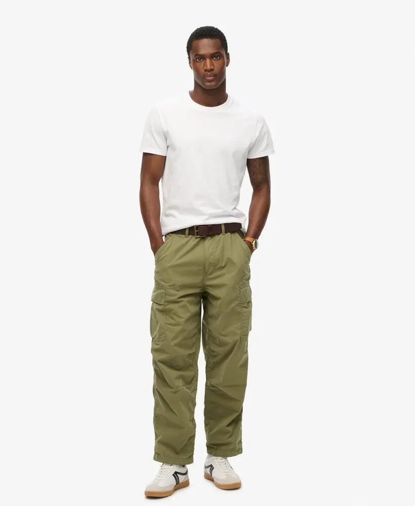 superdry Vintage Parachute Cargo-broek van biologisch katoen – Hushed Olive 2/7