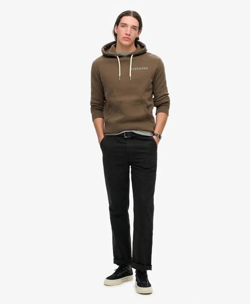 superdry Tattoo Graphic Hoodie van gerecycled katoen Dark Khaki 3/7