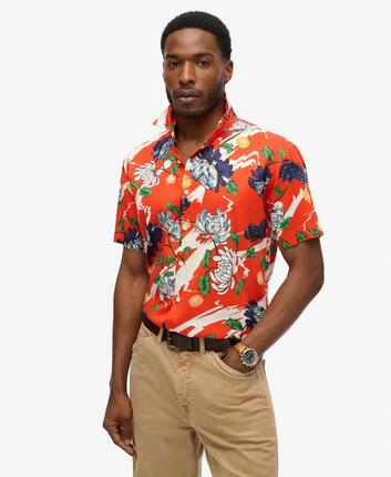 superdry Chemise hawaïenne manches courtes Dark Navy Hawaiian