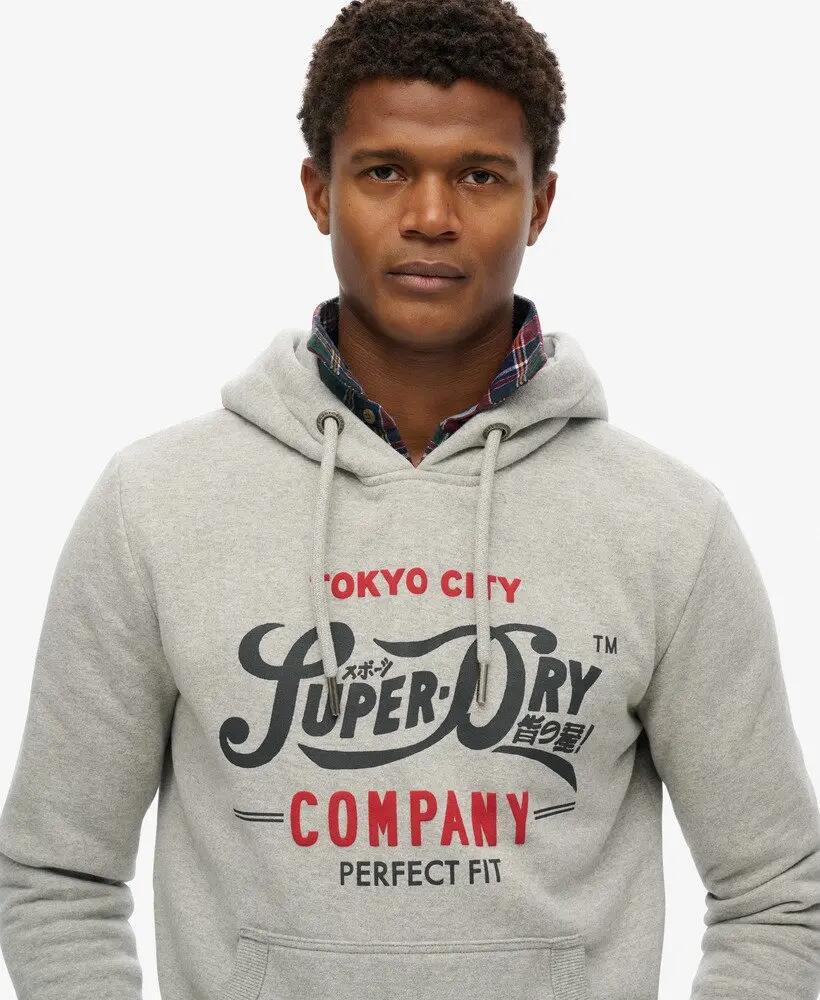 superdry Perfect Fit Script Hood – felpa uomo, vestibilità perfetta 3/5