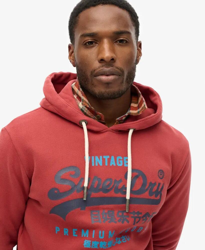 superdry Classic Vintage Logo Heritage Hoodie – algodão escovado, logo retro 3/6
