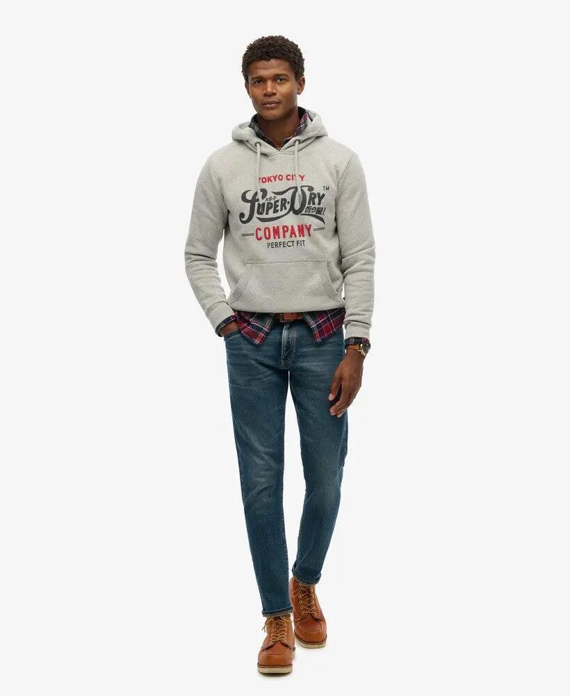superdry Perfect Fit Script Hood – felpa uomo, vestibilità perfetta 2/5