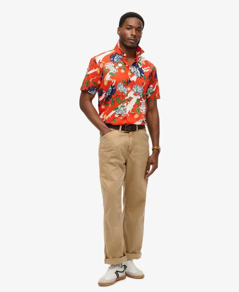 superdry Camisa hawaiana manga corta Aya Burnt Orange Floral 2/7