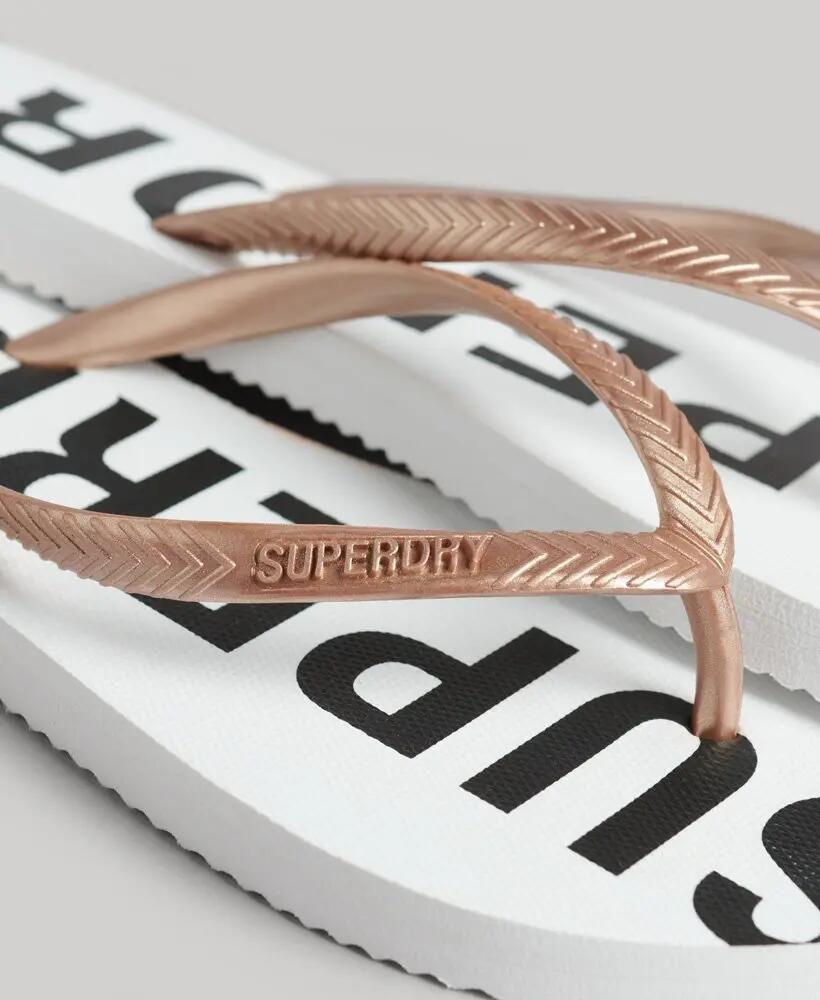 superdry Code Core Sport Japonki gumowe - Optic/Metallic Rose 3/4