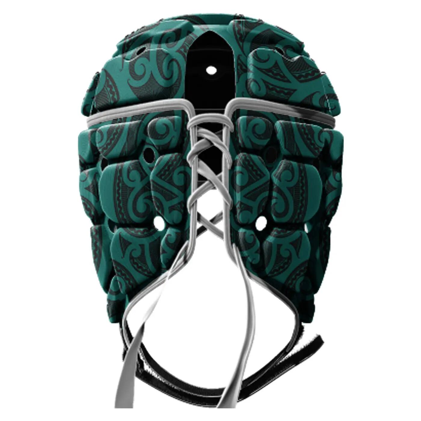 Casco da rugby Impact V2 Tribal Verde e nero 2/3
