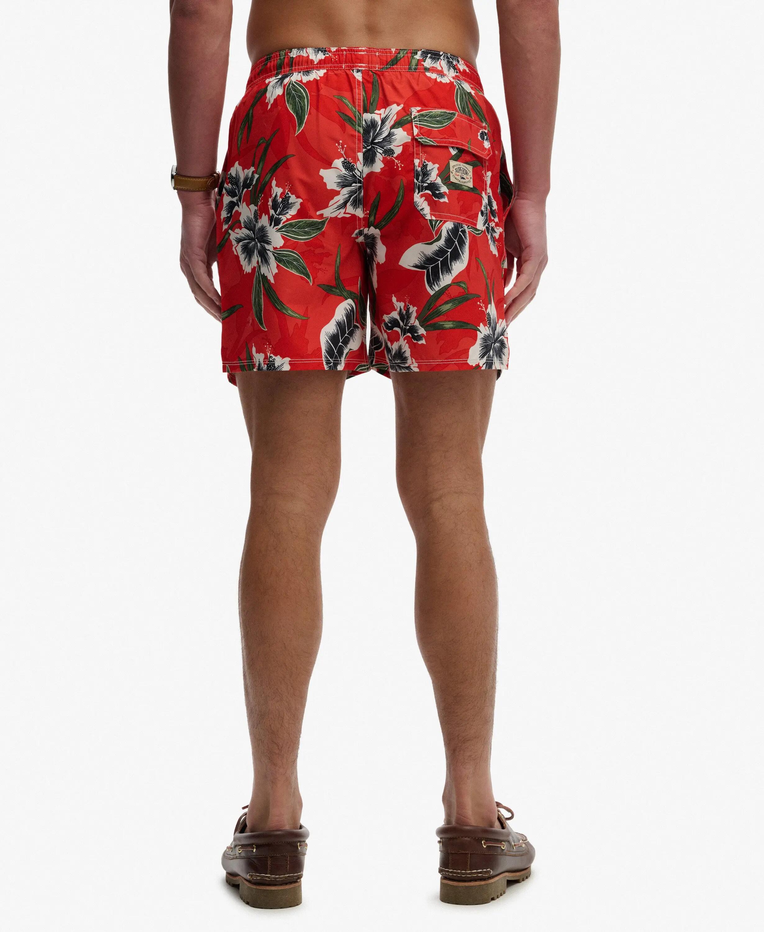 superdry Costume da bagno 16" stampa hawaiana - Hibiscus Red 5/7