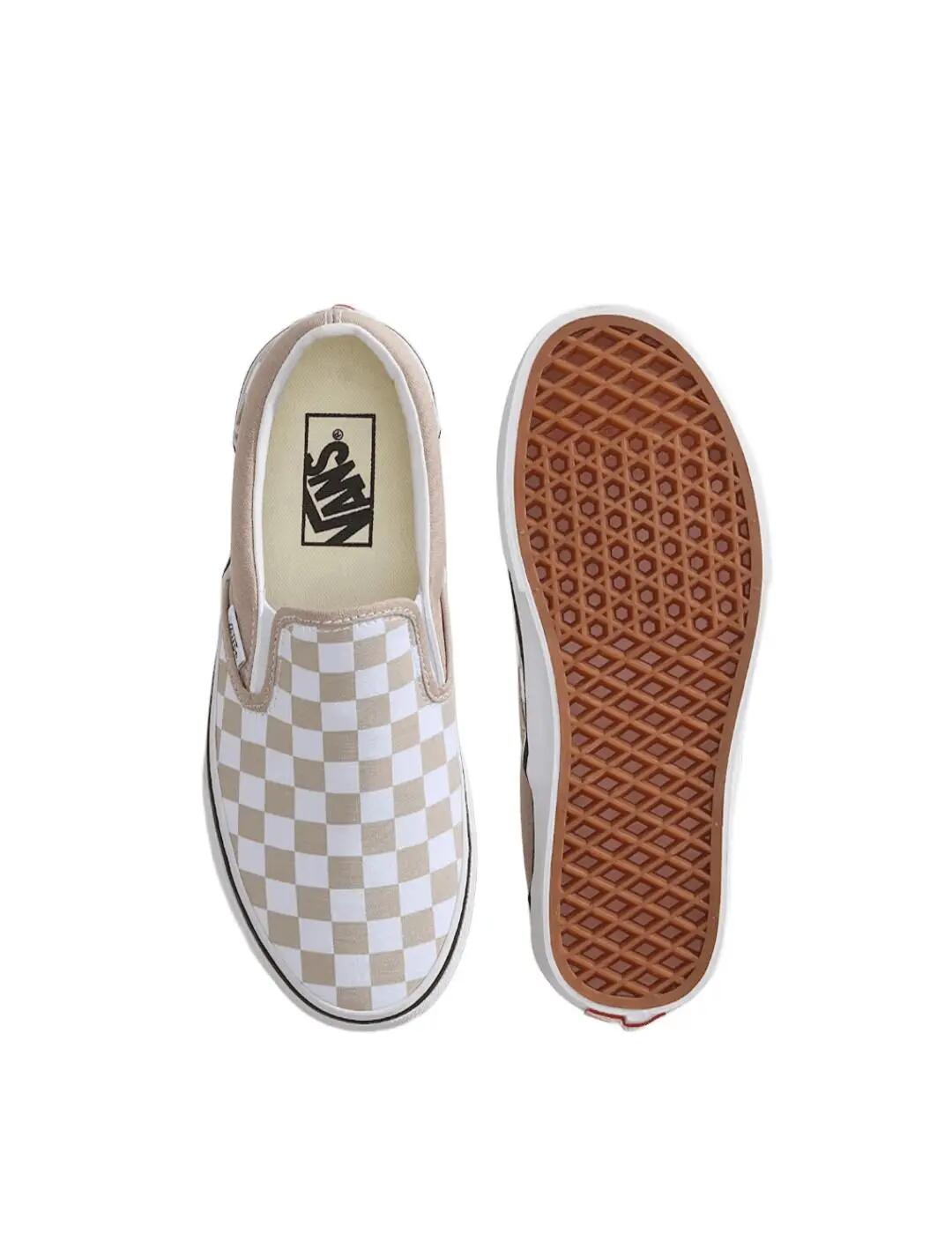 Tênis Vans Classic slip on Bege. 3/4