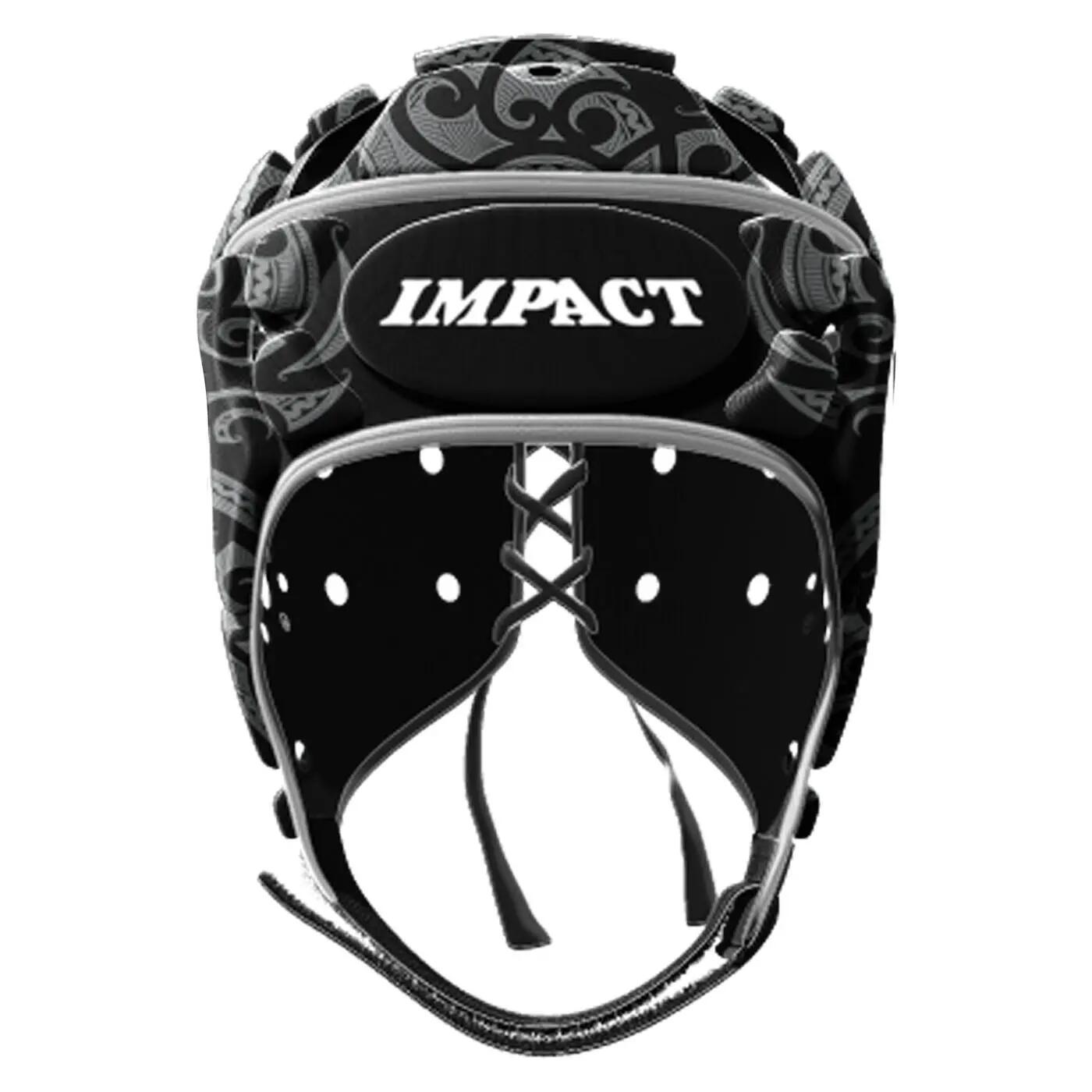 Casco da rugby Impact V2 Tribal nero e grigio 3/3