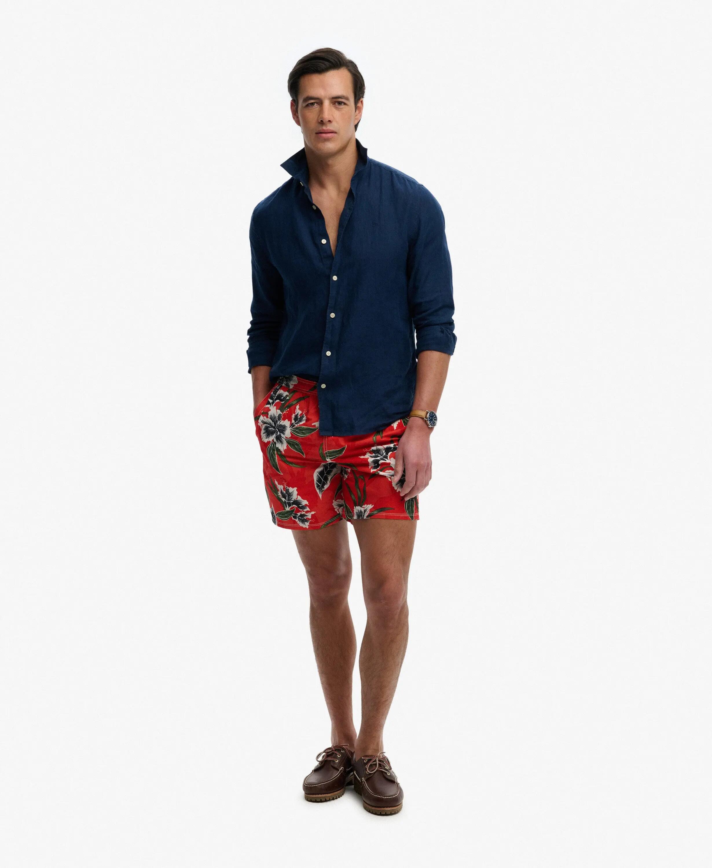 superdry Costume da bagno 16" stampa hawaiana - Hibiscus Red 3/7