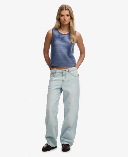 superdry Jeans taille mi-haute à jambe large en coton biologique