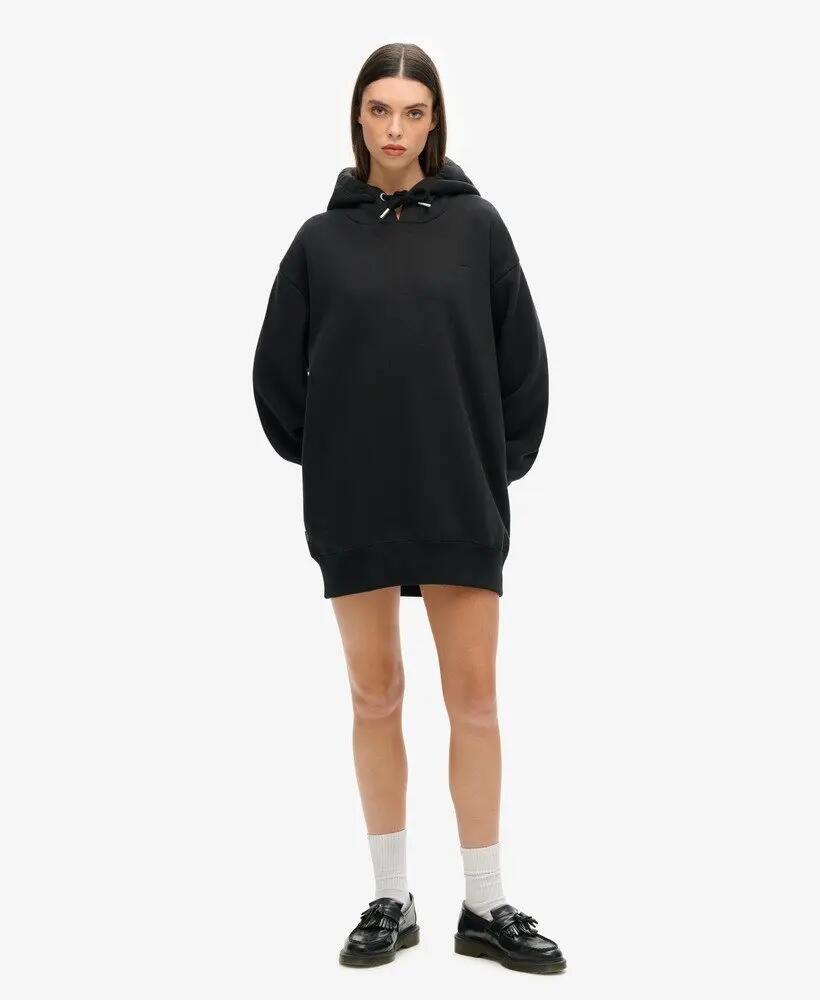 superdry Vestido sweat em algodão orgânico com logo bordado 2/4