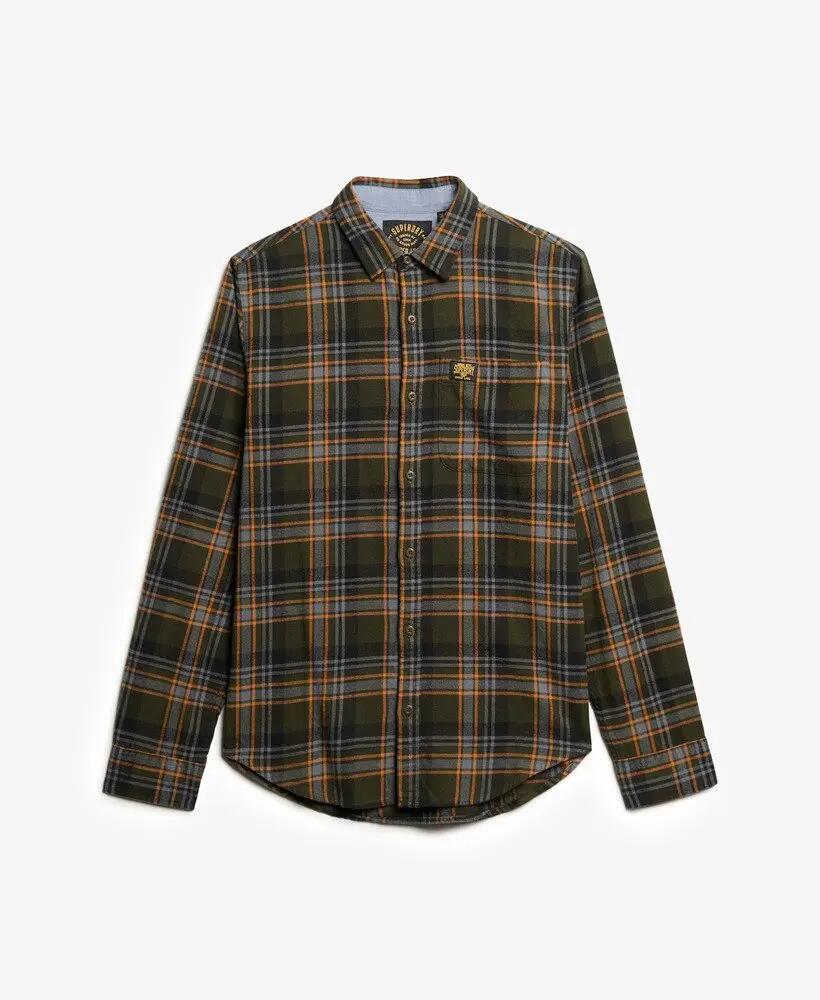 superdry Camisa Lumberjack de algodão manga comprida Buckshot Check Olive 7/7