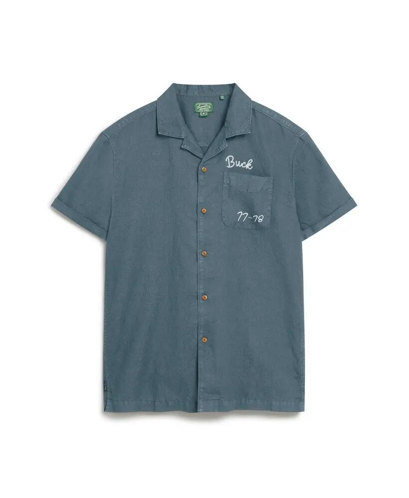 superdry Chemise à manches courtes Resort en coton-lin CLASSIC NAVY 6/7
